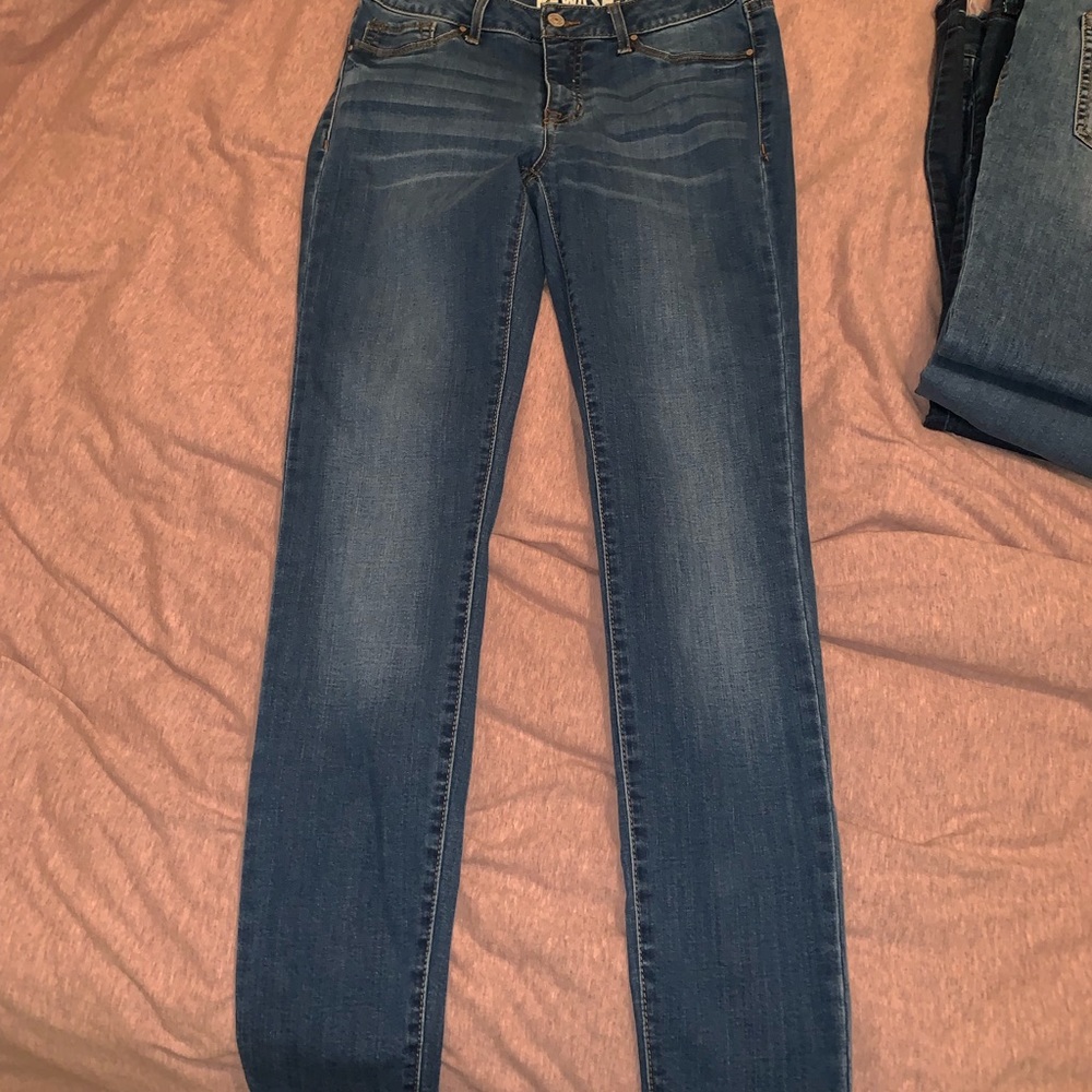 Plain straight leg jeans. No holes
